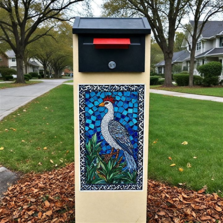 patterned tiling mailbox decor
