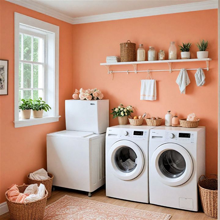 peach paint to create a bright atmosphere