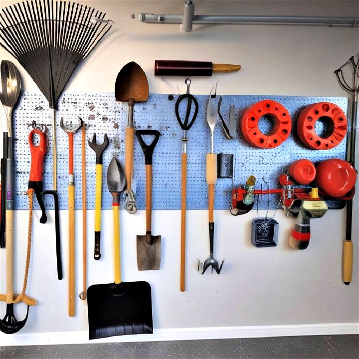 pegboard garden tool organizer
