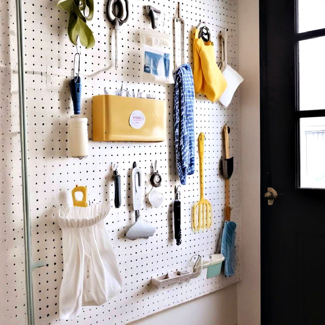 pegboard laundry room organizer