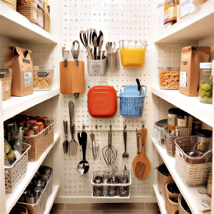 pegboard wall storage for pantry
