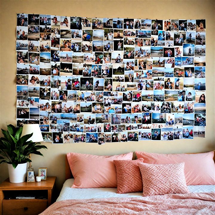 photo collage dorm room decorating