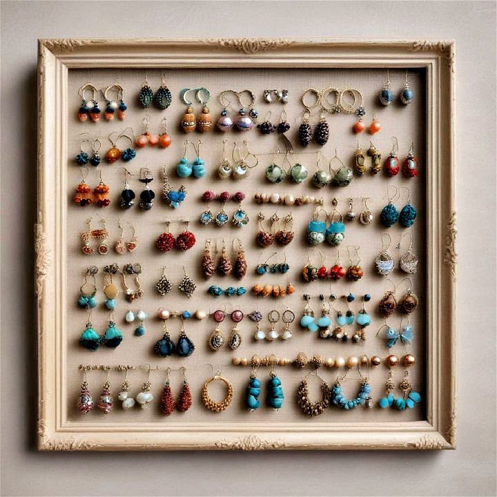 picture frame to diy earring frame