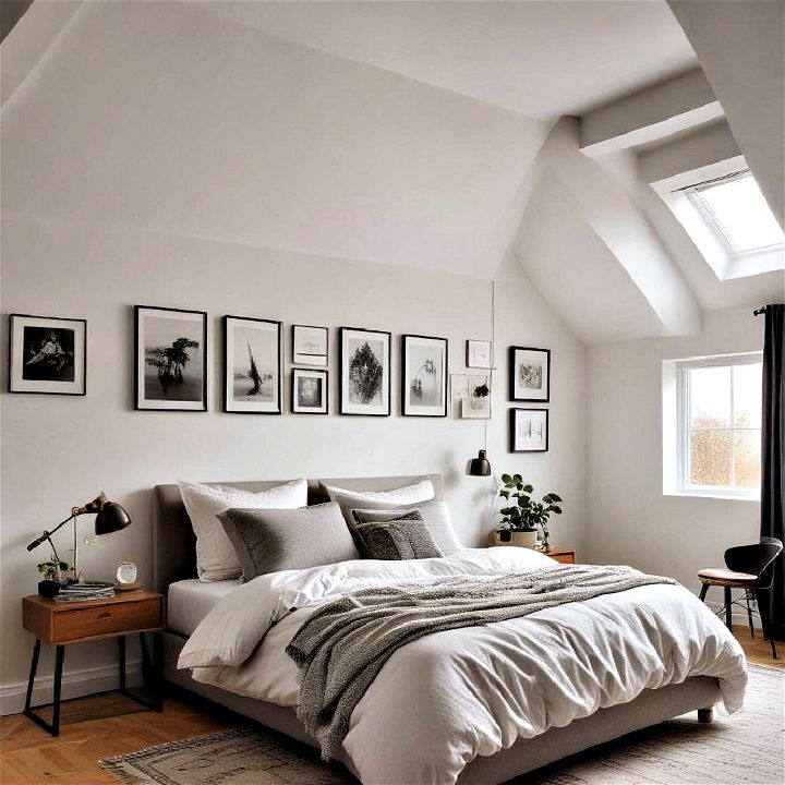 picture ledge for low sloped ceiling bedroom