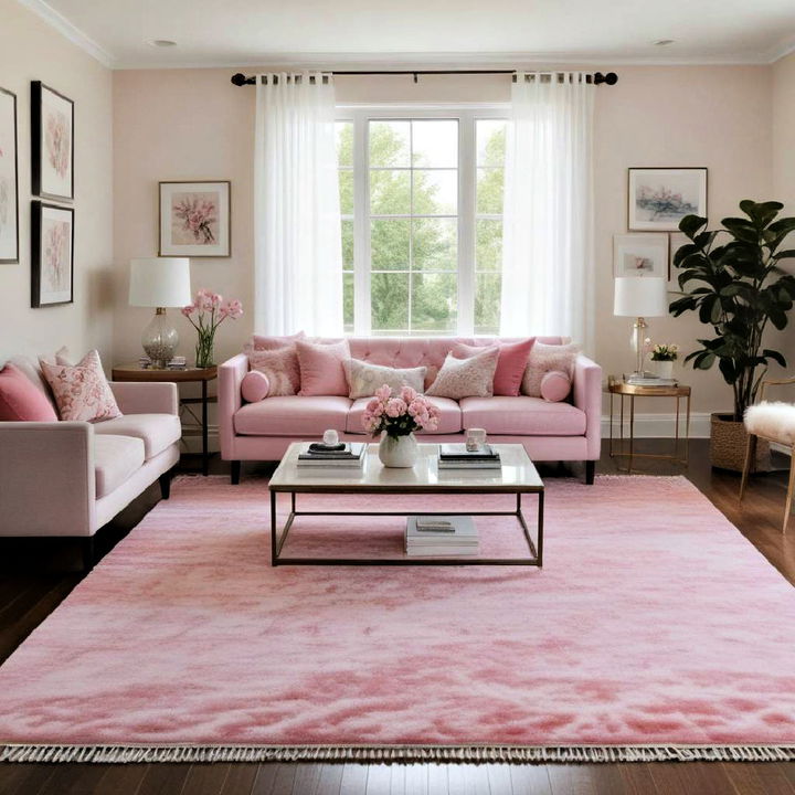 pink area rug for living room