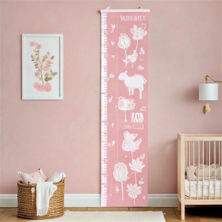 pink growth chart for nursery