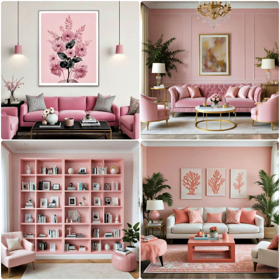 pink living room ideas