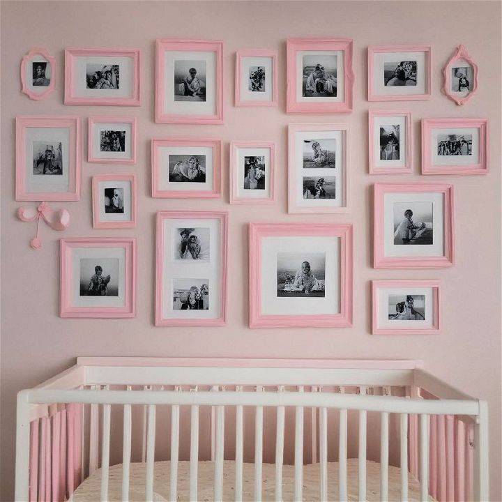 pink picture frames for pink nursery