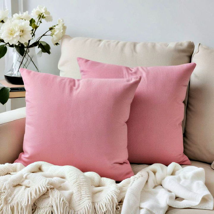 pink throw pillow for living room