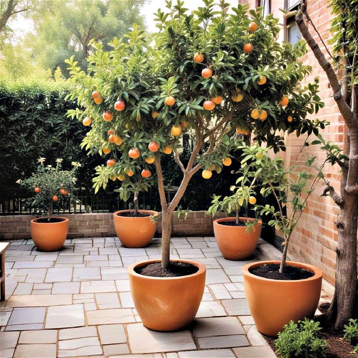 planting fruit trees in courtyard