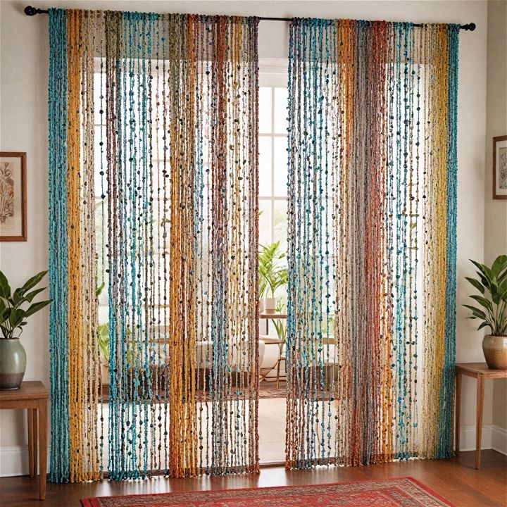 playful beaded curtains for dining room