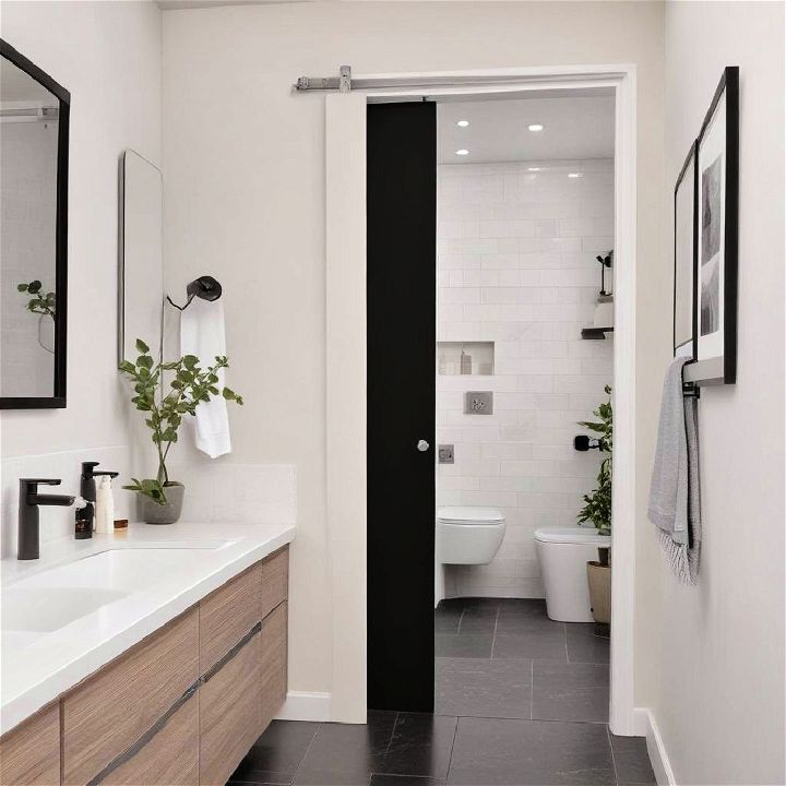 pocket door for small bathroom