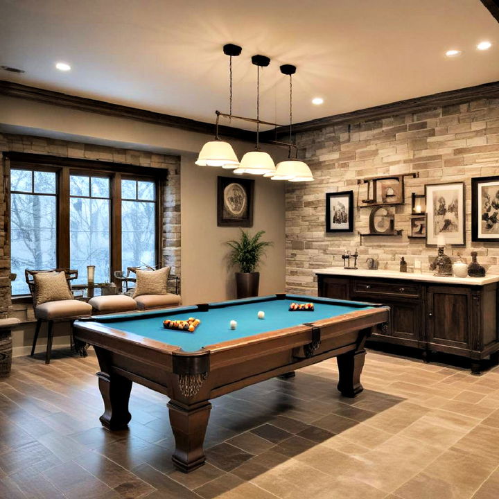 pool table to entertain friends