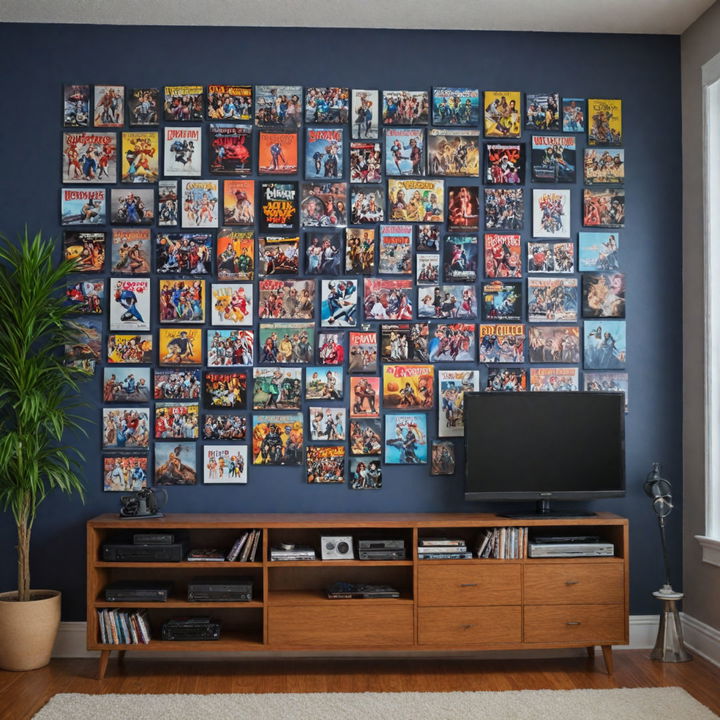 pop culture themed wall for collectible displays