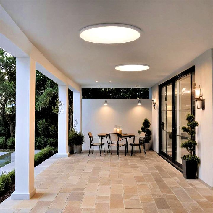 porch ceiling recessed lights