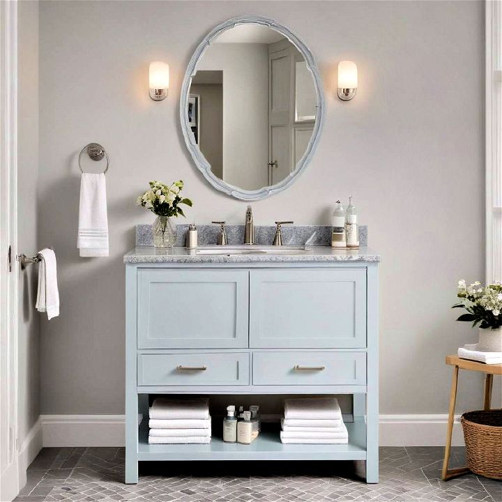 powder blue bathroom vanity