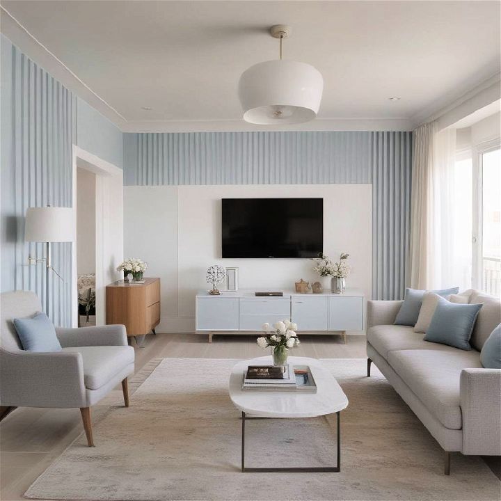 pretty pale blue gray living room