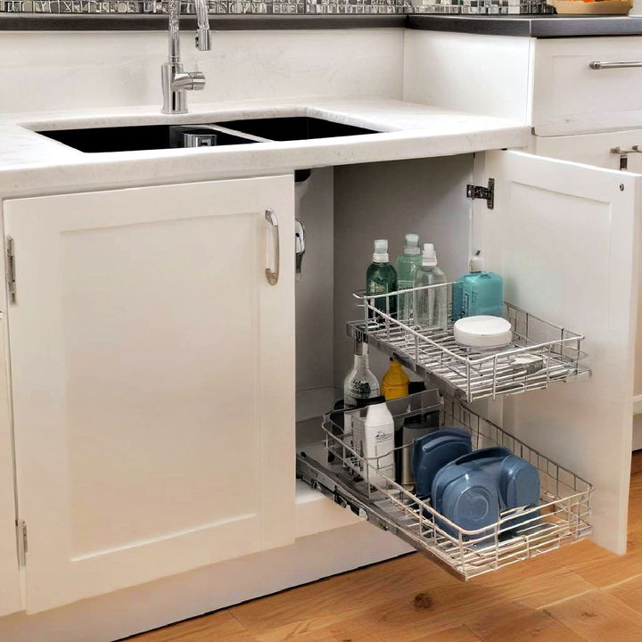 pull out baskets under sink