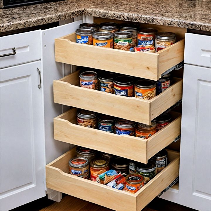 pull out pantry drawers for tiny kitchen