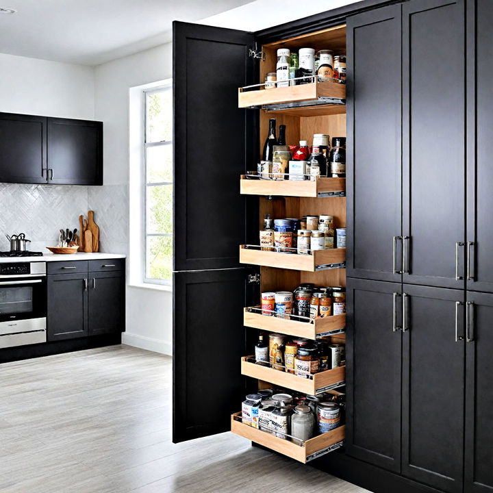 pull out pantry to maximize storage space