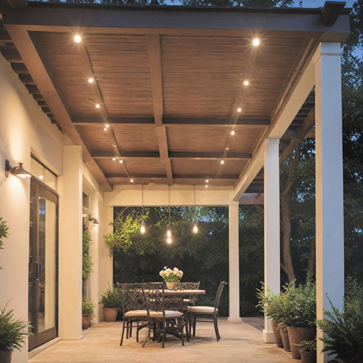 recessed pergola lights for a minimalist look