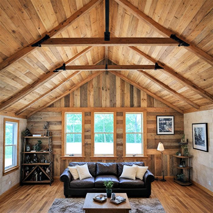 reclaimed wood cathedral ceiling