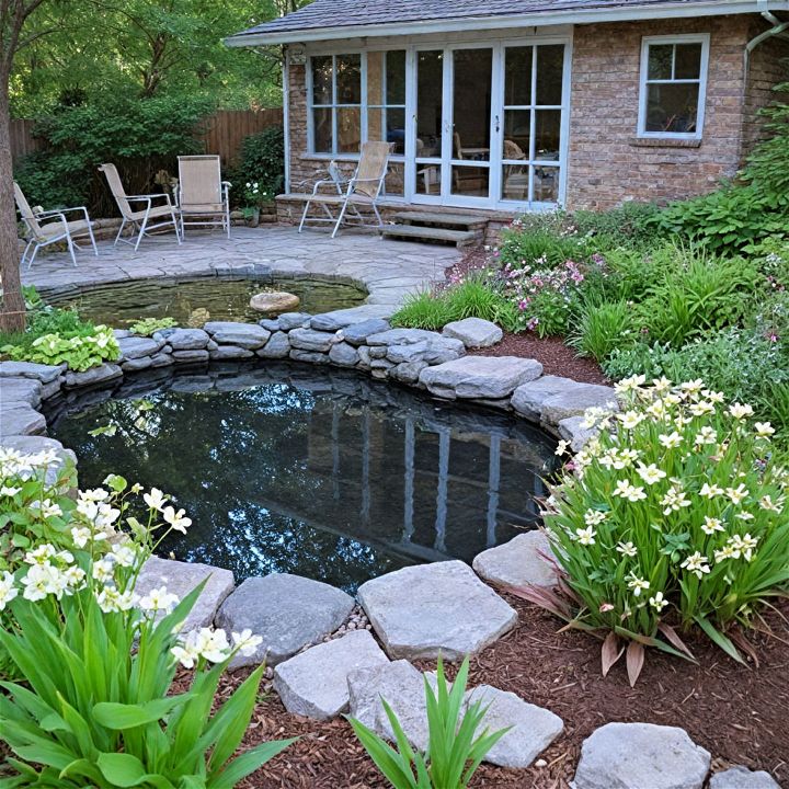 reflective pond to add depth to your garden