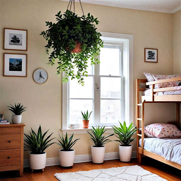 refreshing plants decor for kids room