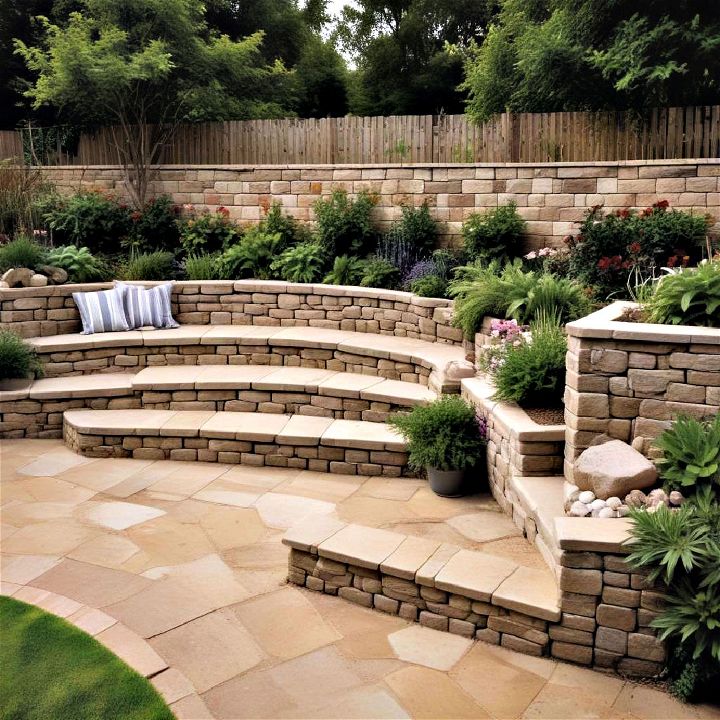retaining walls with seating to relax