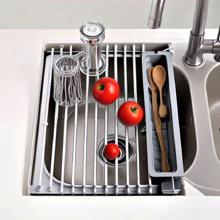 retractable sink divider kitchen organization