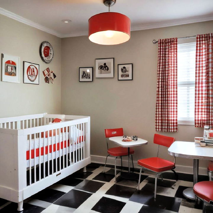 retro diner themed nursery