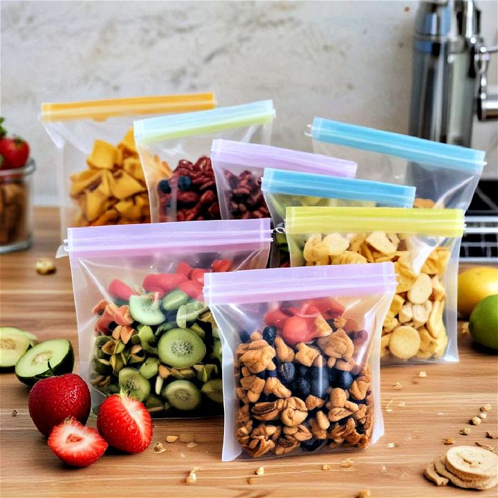 reusable silicone snack storage bags