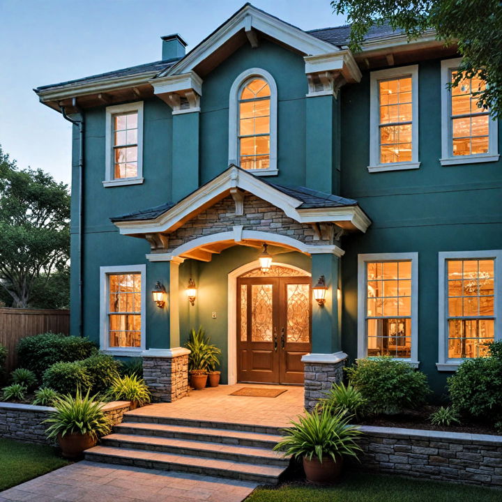 rich emerald exterior color with gold details