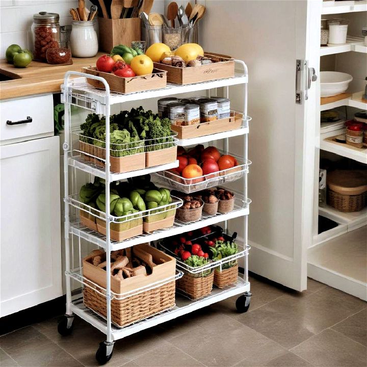 rolling cart for pantry storage