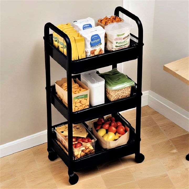 rolling carts for snack storage
