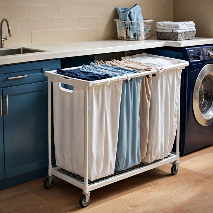 rolling laundry cart for moving laundry