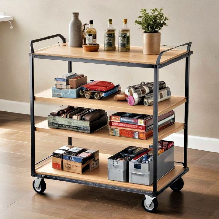rolling storage cart for basement