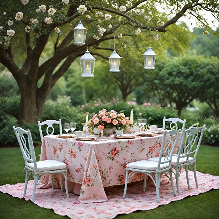 romantic garden tablescape