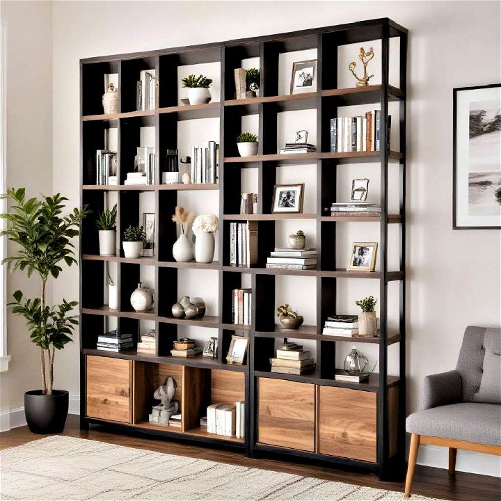 room divider bookcase for additional storage