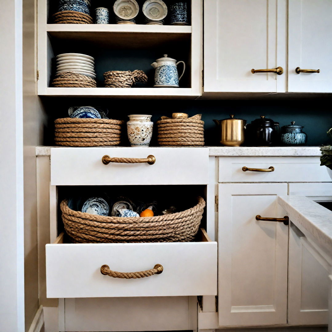 rope details for coastal kitchen