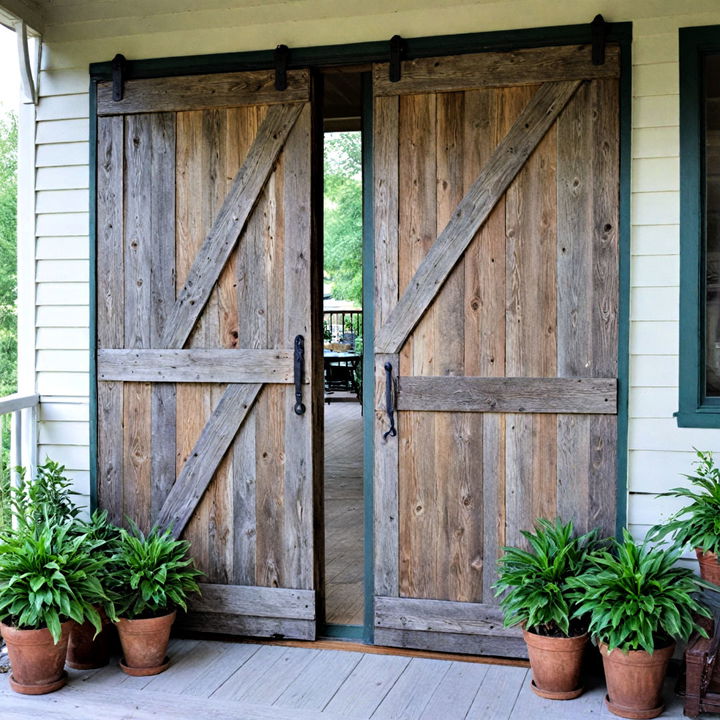 rustic and elegant barn door decor