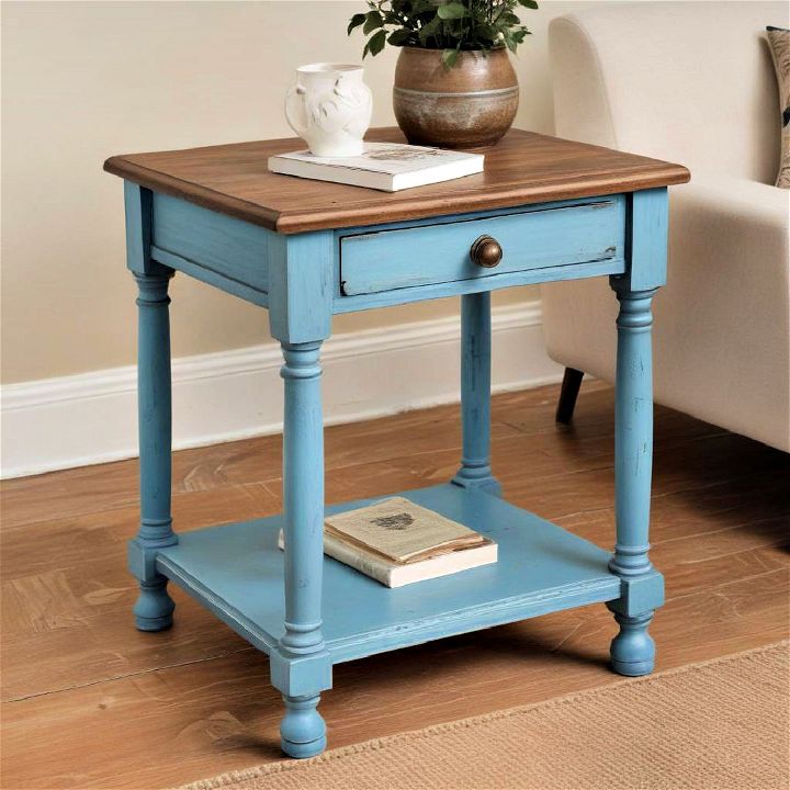 rustic and shabby chic distressed end table