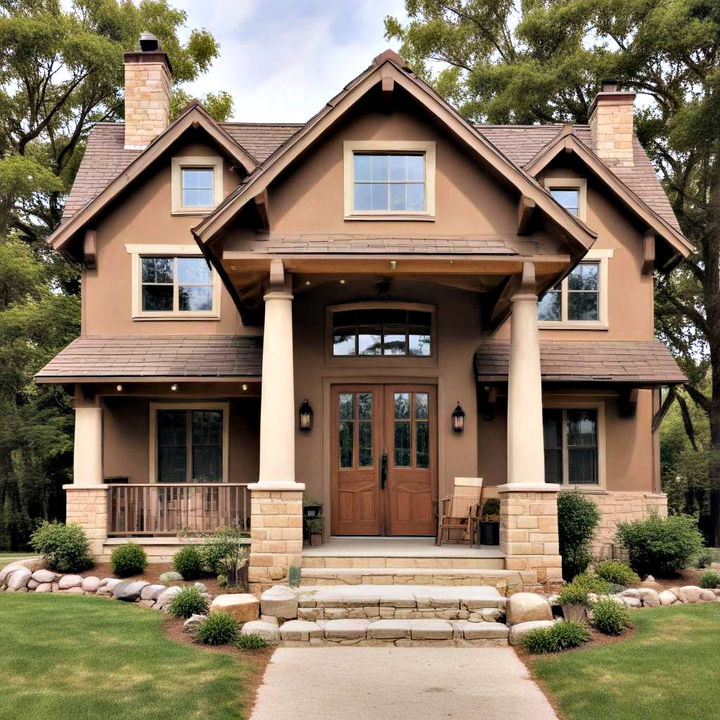 rustic brown color with light tan for log cabins