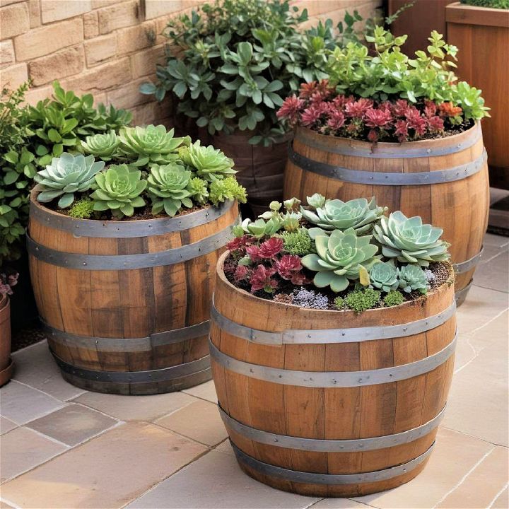 rustic charm wine barrels