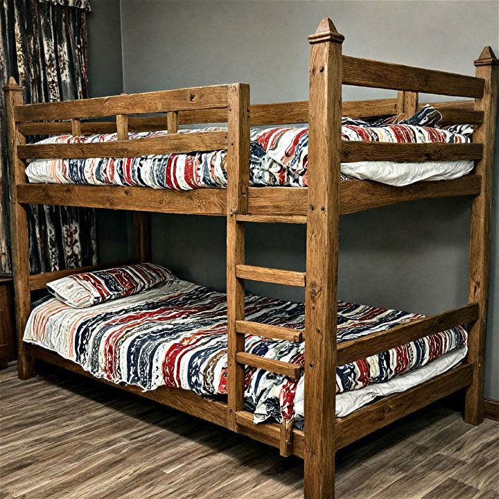 rustic charm wooden bunk beds