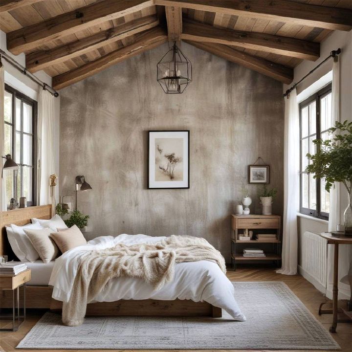 rustic elements scandinavian bedroom