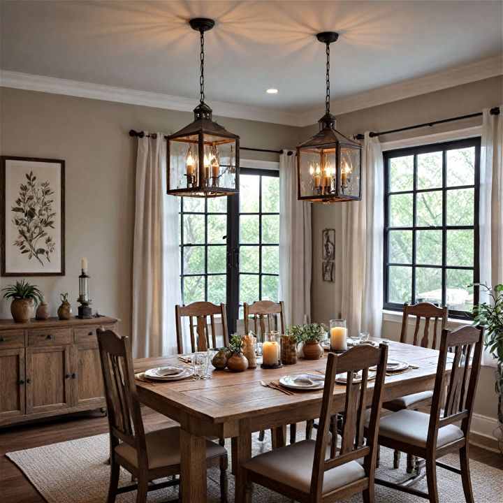 rustic lanterns for dining room