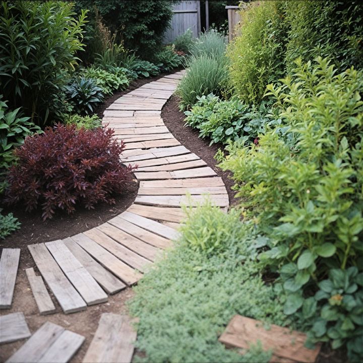 rustic pallet garden pathway