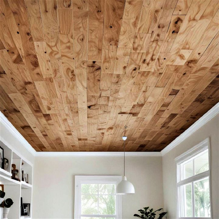 rustic plywood ceiling