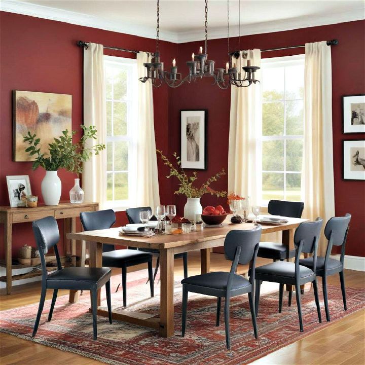 rustic red dining room paint